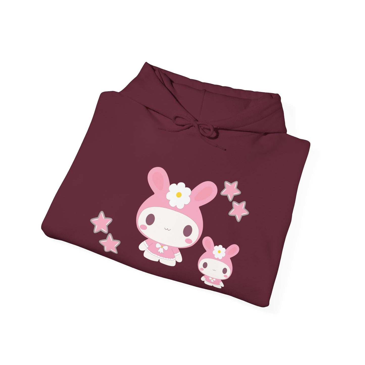 Cute Cartoon Bunny Hoodie with Stars