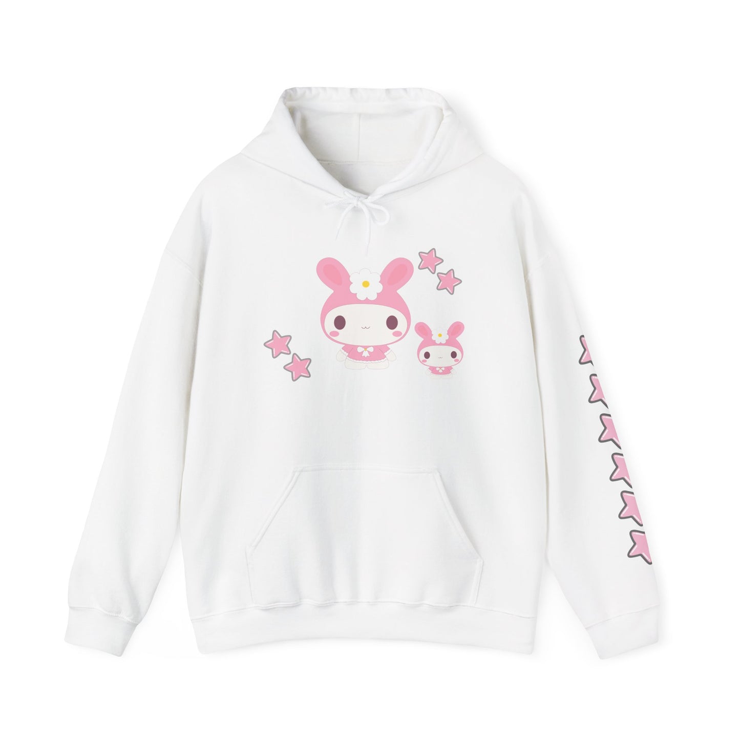 Cute Cartoon Bunny Hoodie with Stars
