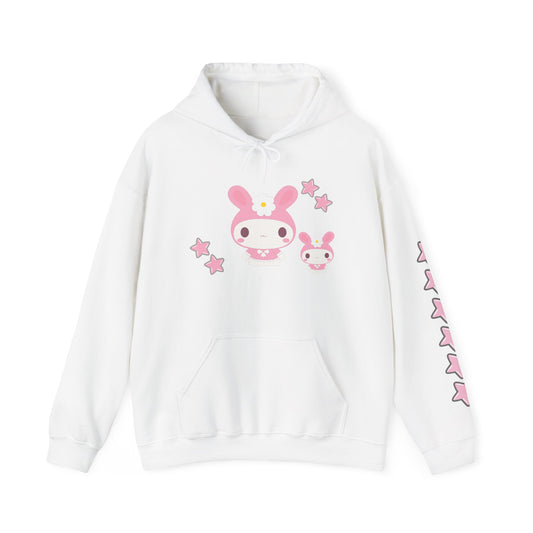 Cute Cartoon Bunny Hoodie with Stars
