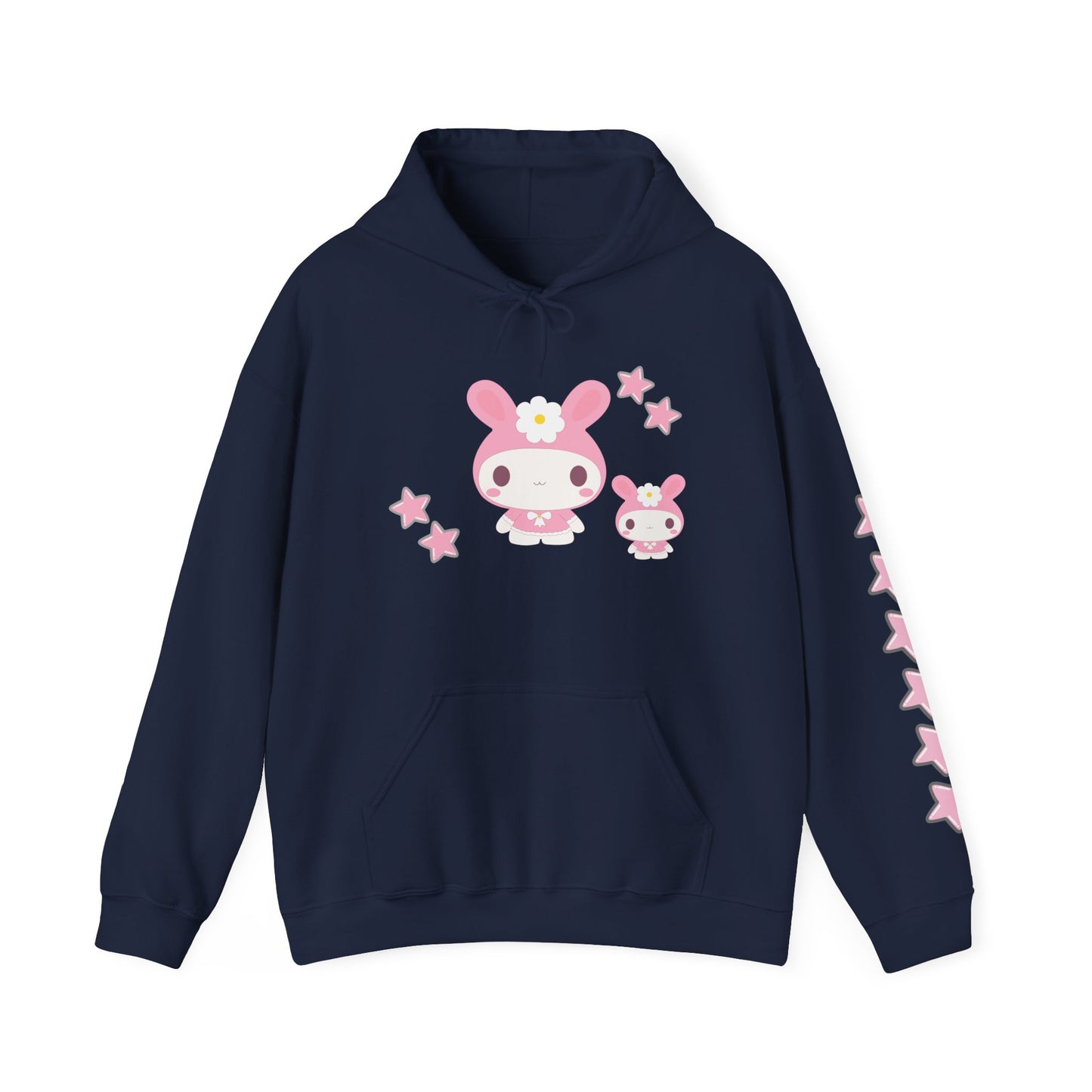 Cute Cartoon Bunny Hoodie with Stars