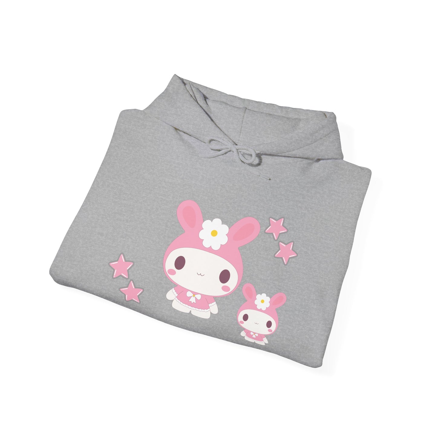 Cute Cartoon Bunny Hoodie with Stars