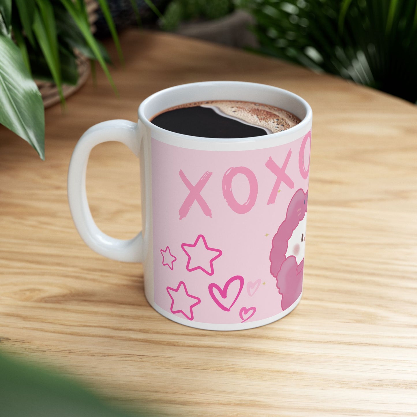 Cute Kawaii Ceramic Mug, Adorable Pink Cat Cup, Perfect Gift for Lovers, Valentine's Day, Tea or Coffee Drinkers