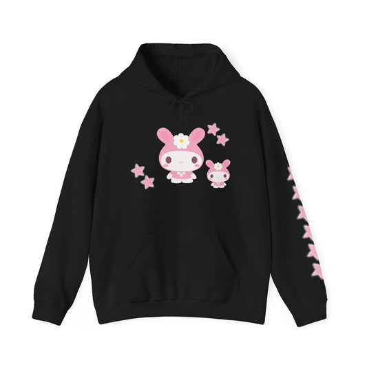 Cute Cartoon Bunny Hoodie with Stars