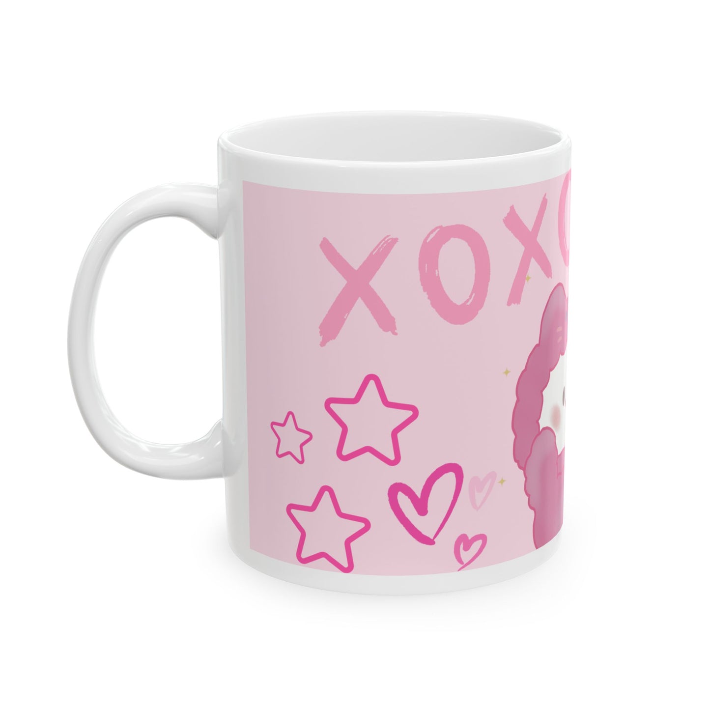 Cute Kawaii Ceramic Mug, Adorable Pink Cat Cup, Perfect Gift for Lovers, Valentine's Day, Tea or Coffee Drinkers