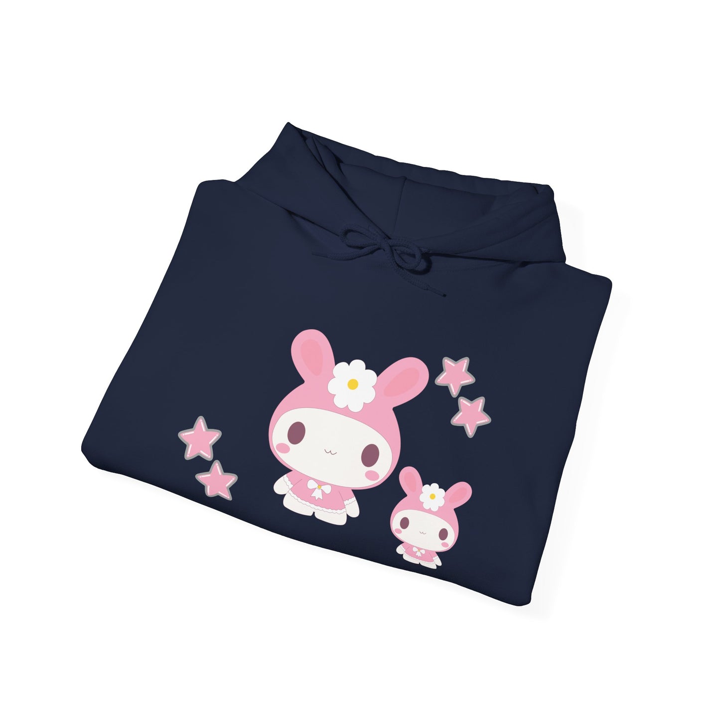 Cute Cartoon Bunny Hoodie with Stars