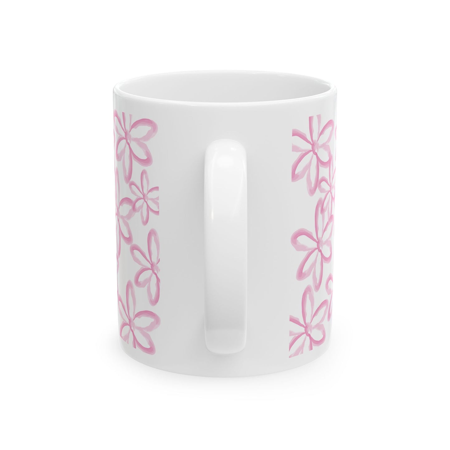 Pink Floral Ceramic Mug - 11oz, 15oz, Gift for Her, Coffee Cup, Tea Lover, Mother's Day, Birthday Present