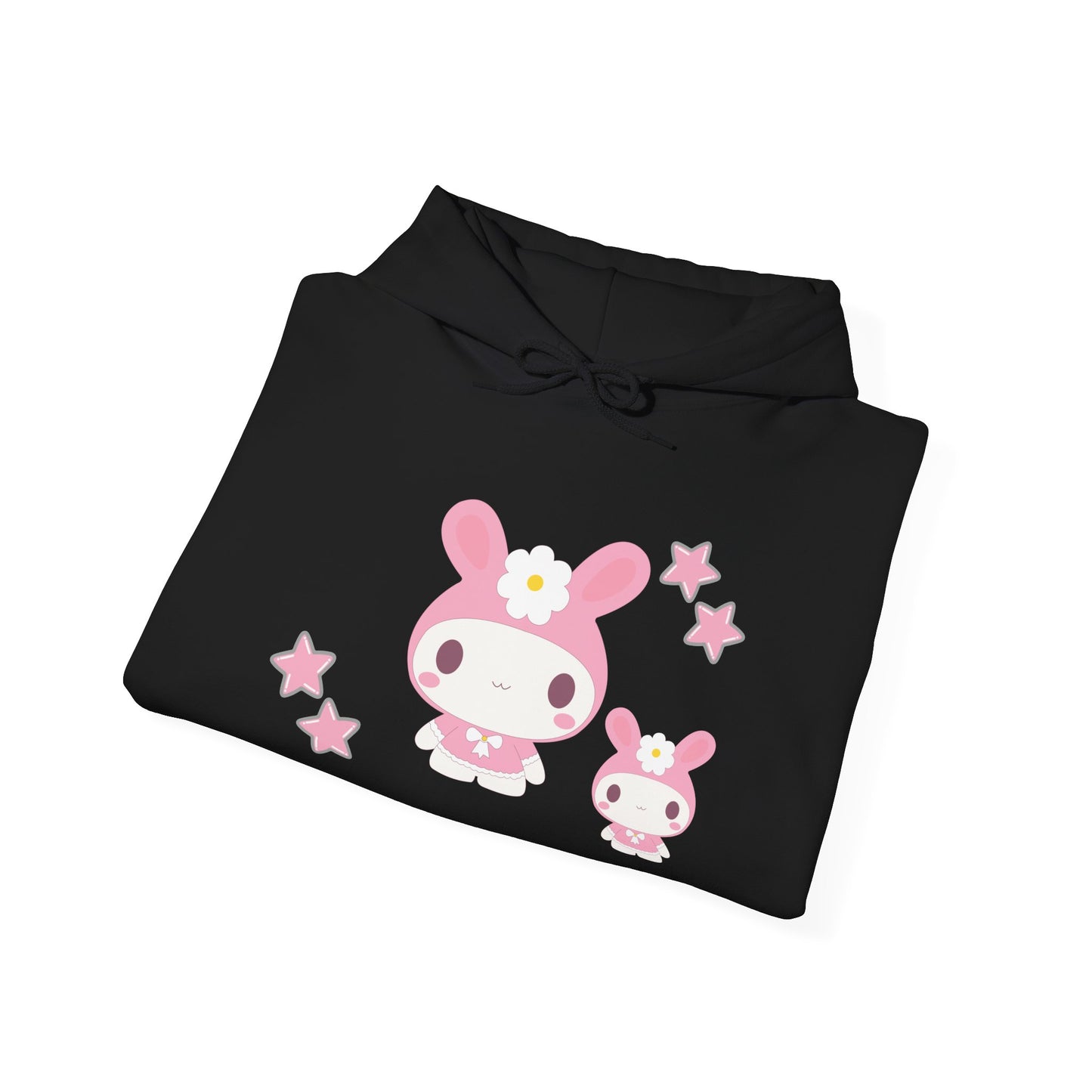 Cute Cartoon Bunny Hoodie with Stars