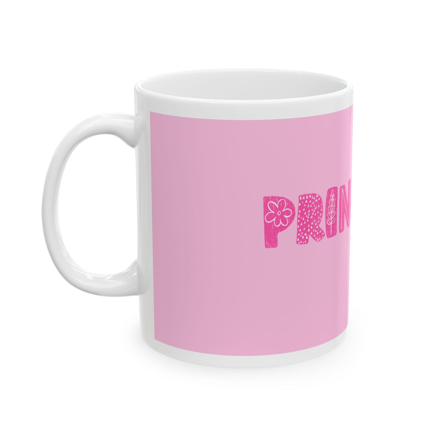 Princess Ceramic Mug, Cute Pink Mug for Girls, Birthday Gift, Tea & Coffee Lover, Fun Drinkware