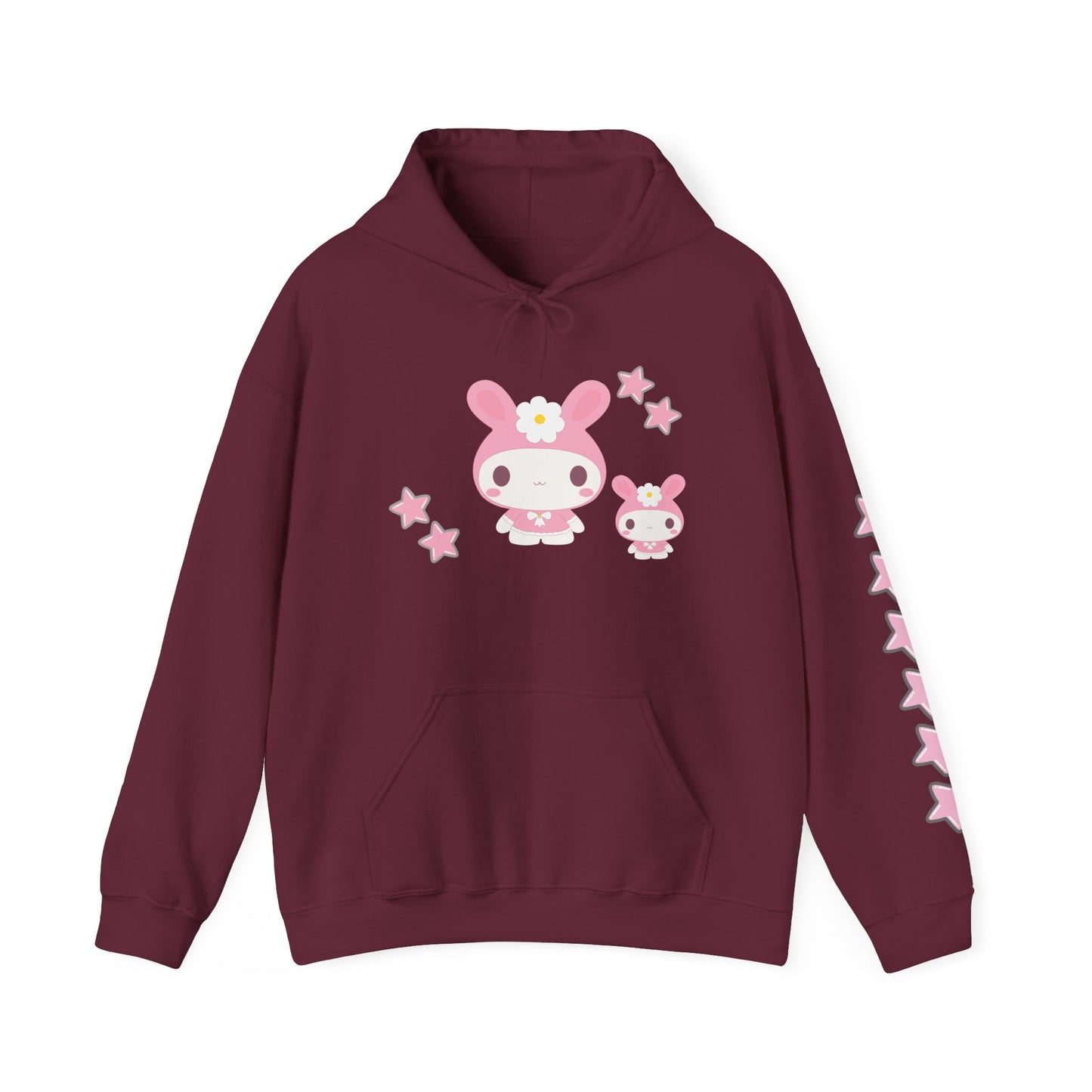 Cute Cartoon Bunny Hoodie with Stars
