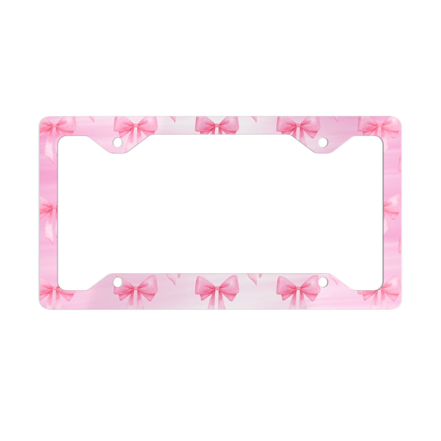 Cute Pink Bow Metal License Plate Frame, Personalized Car Accessory, Gift for Her, Car Decor, Custom License Plate