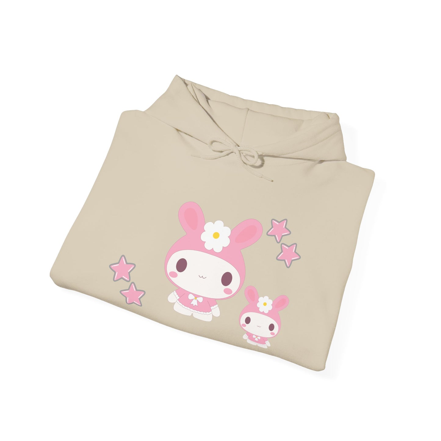 Cute Cartoon Bunny Hoodie with Stars
