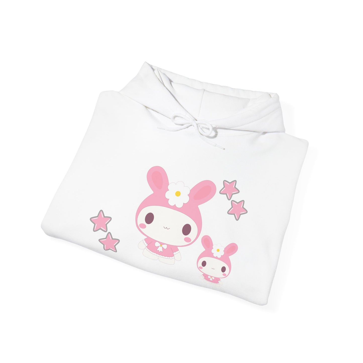 Cute Cartoon Bunny Hoodie with Stars